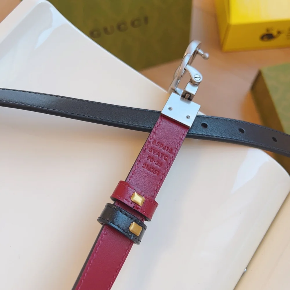 Gucci Black and Red Womens Belt - Picture 8 of 9